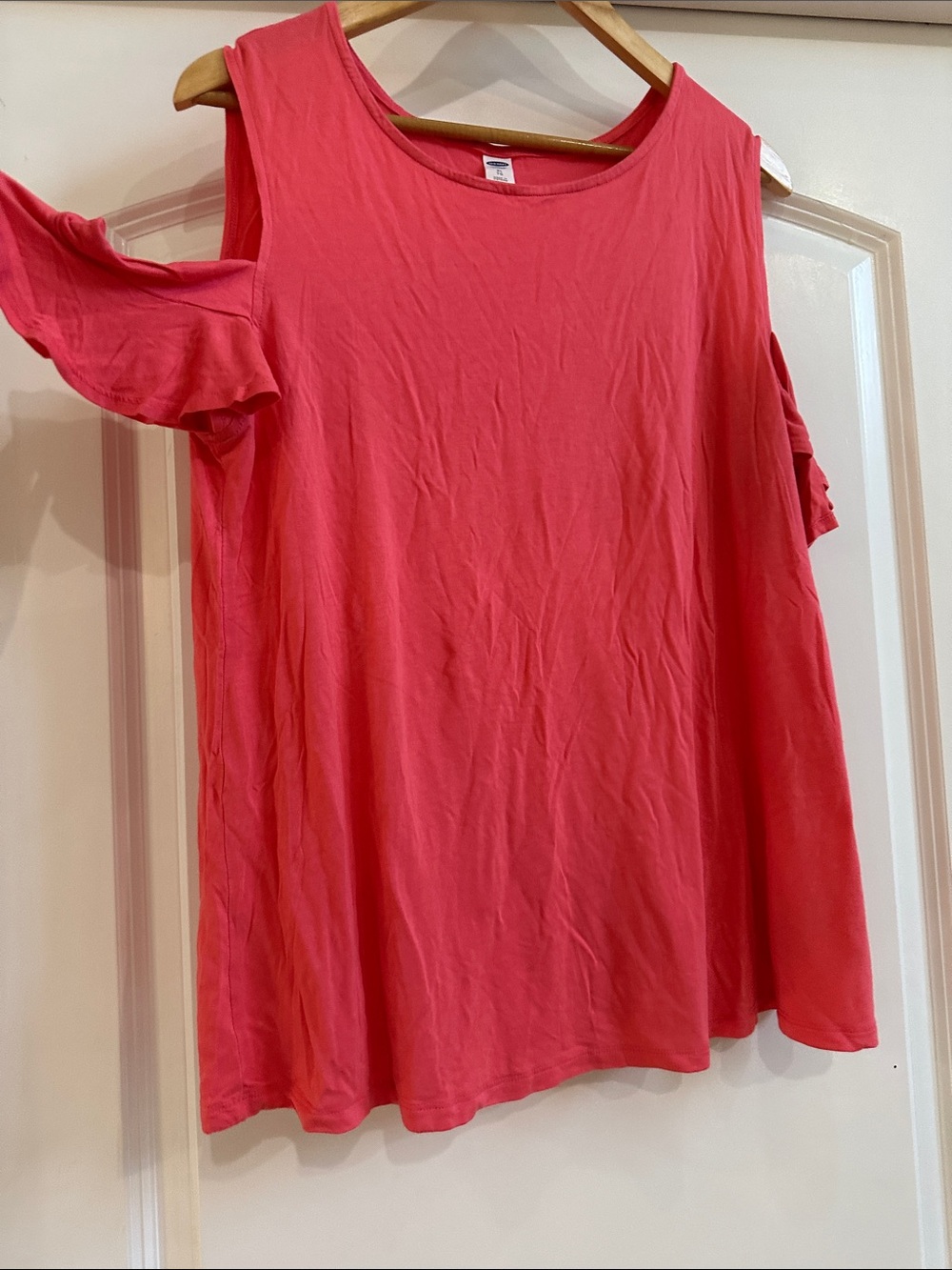 Women's Cold-Shoulder Tee - Salmon
